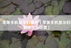 苹果手机显示归属地（苹果手机显示归属地怎么设置）