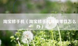 淘宝修手机（淘宝修手机被换零件怎么办）